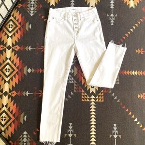 Hudson | Ciara H.Rise Btnfly White skinny jeans 26 NWOT